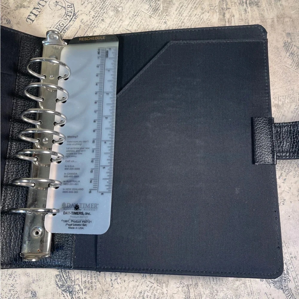 Vintage Day-Timer Genuine Leather Binder Made in USA Planner Organizer